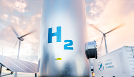 Wasserstofftank und Windr&auml;der