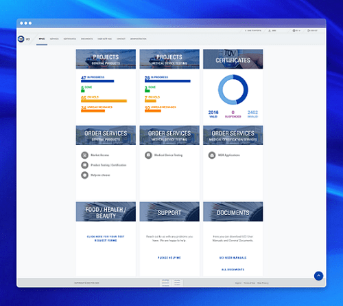 Universal customer interface dashboard